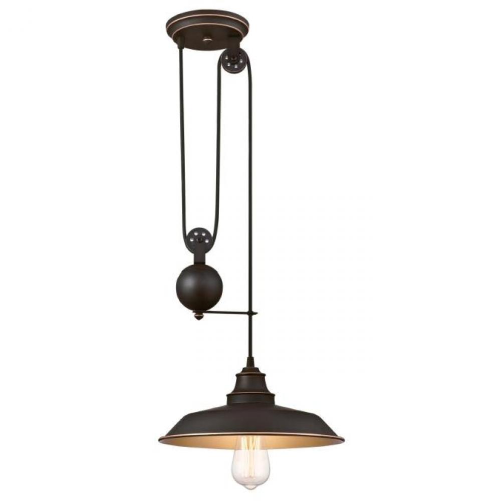 Pulley Pendant Oil Rubbed Bronze Finish with Highlights