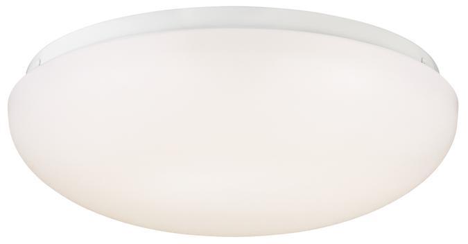 11 in. 15W LED Flush White Finish White Acrylic Shade