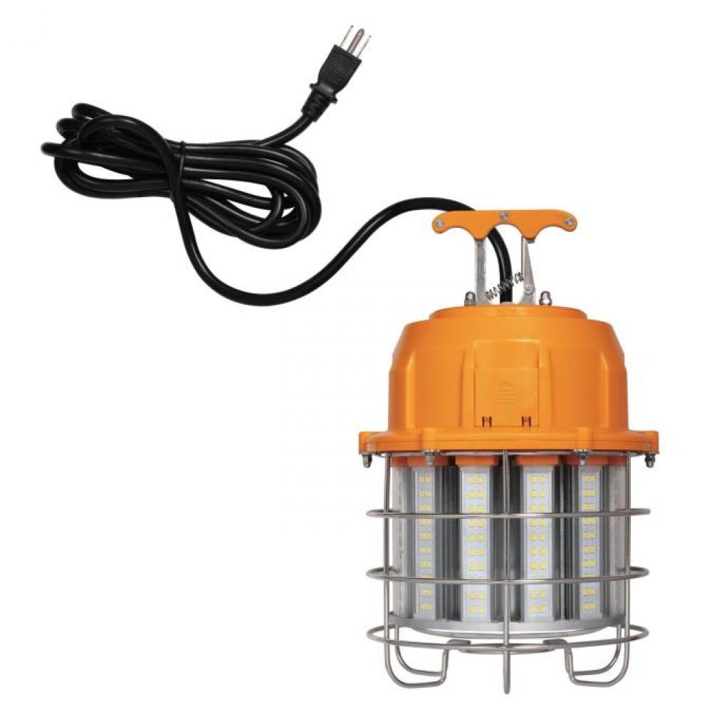 60W High-Lumen LED Plug-In Work Light Orange Finish Chrome Cage