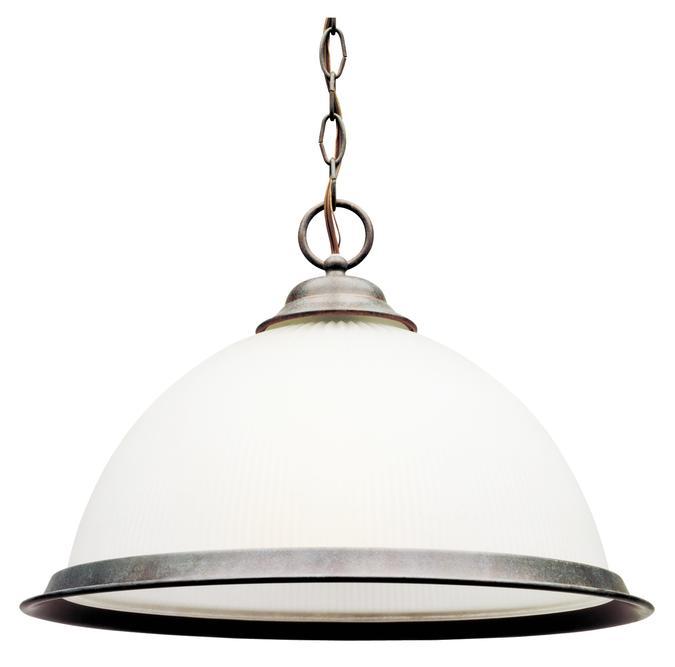 Pendant Sienna Finish Frosted Ribbed Glass