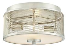 Westinghouse 6327900 - 13 in. 2 Light Flush Brushed Nickel Finish Mesh and Frosted Glass