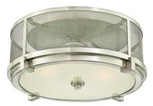 Westinghouse 6330600 - 14 in. 2 Light Flush Brushed Nickel Finish Mesh and Frosted Glass