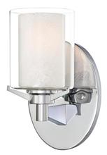 Westinghouse 6331500 - 1 Light Wall Fixture Chrome Finish Ice Glass Inner and Clear Glass Outer Shade