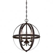 Westinghouse 6360600 - 3 Light Chandelier Oil Rubbed Bronze Finish with Highlights Clear Glass Candle Covers