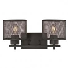 Westinghouse 6370900 - 2 Light Wall Fixture Oil Rubbed Bronze Finish Mesh Shades