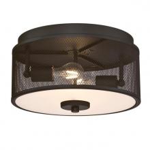 Westinghouse 6371100 - 13 in. 2 Light Flush Oil Rubbed Bronze Finish Mesh Shade and Frosted Glass
