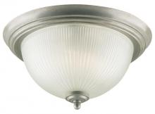 Westinghouse 6432300 - 13 in. 2 Light Flush Pewter Patina Finish Frosted Ribbed Glass