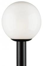 Westinghouse 6686100 - Polycarbonate Post-Top Fixture Black Finish White Acrylic Globe