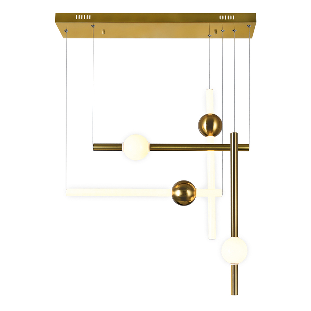 Baton LED Island/Pool Table Chandelier With Brass Finish