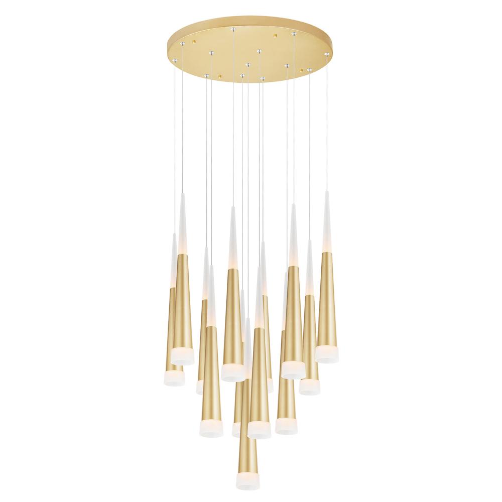 Andes LED Multi Light Pendant With Satin Gold Finish