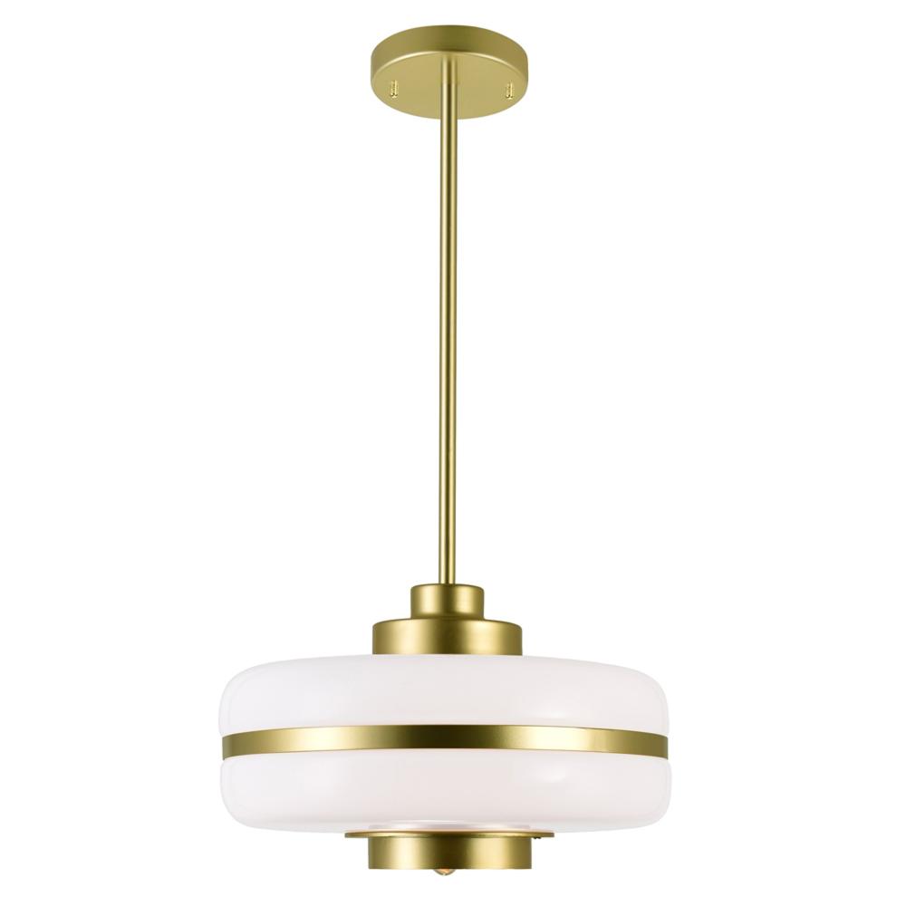 Elementary 1 Light Down Pendant With Pearl Gold Finish