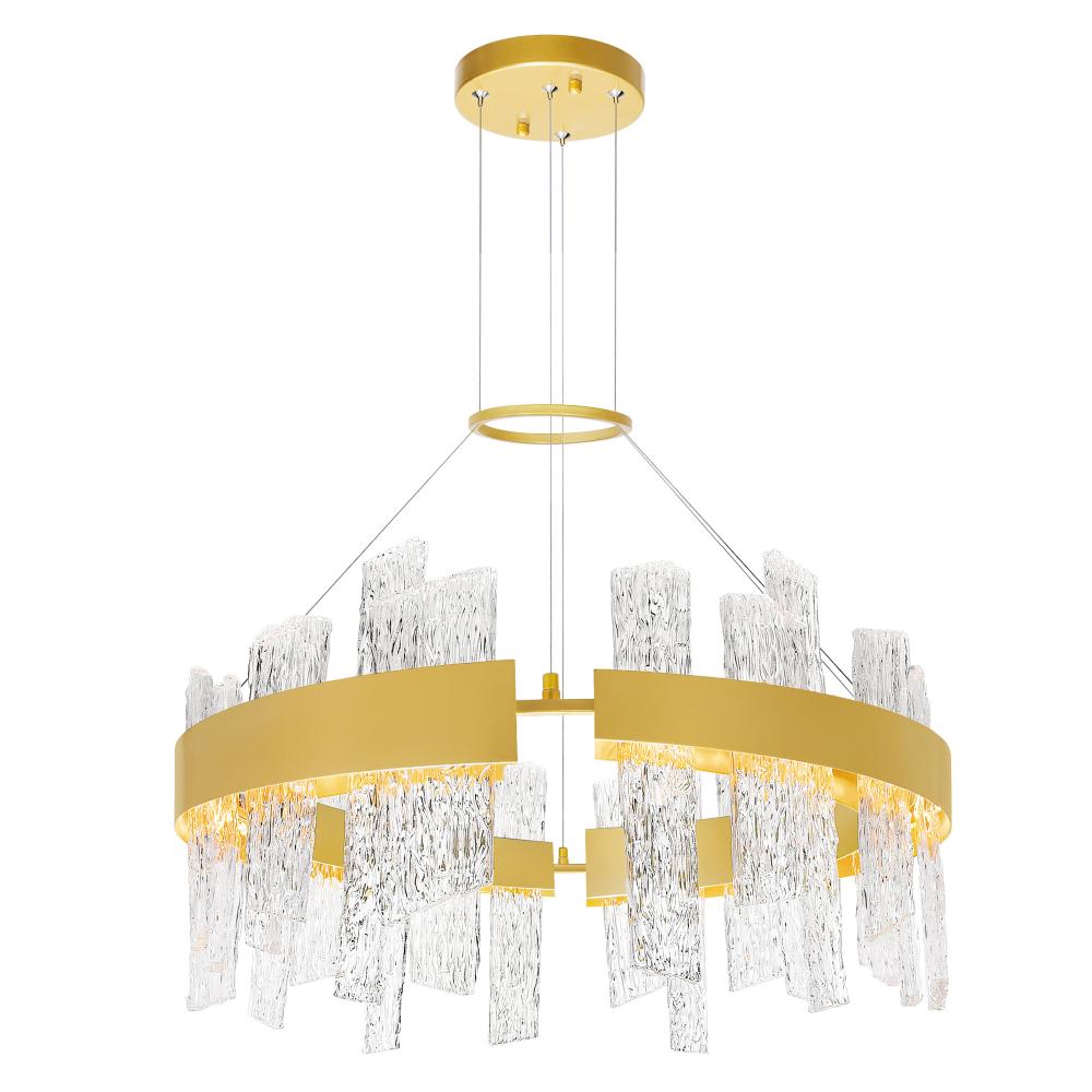 Guadiana 32 in LED Satin Gold Chandelier