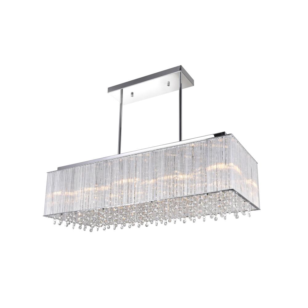 Spring Morning 10 Light Drum Shade Chandelier With Chrome Finish