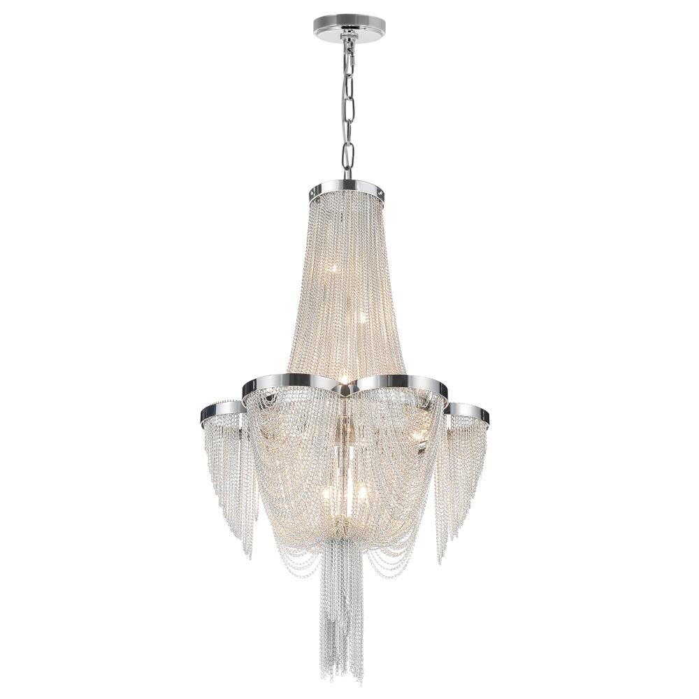 Taylor 7 Light Down Chandelier With Chrome Finish