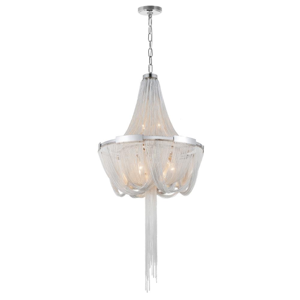 Enchanted 6 Light Down Chandelier With Chrome Finish