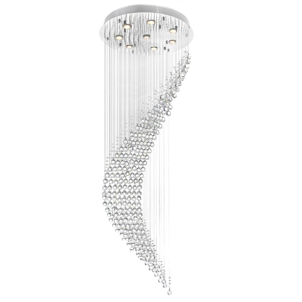 Ribbon 8 Light Flush Mount With Chrome Finish