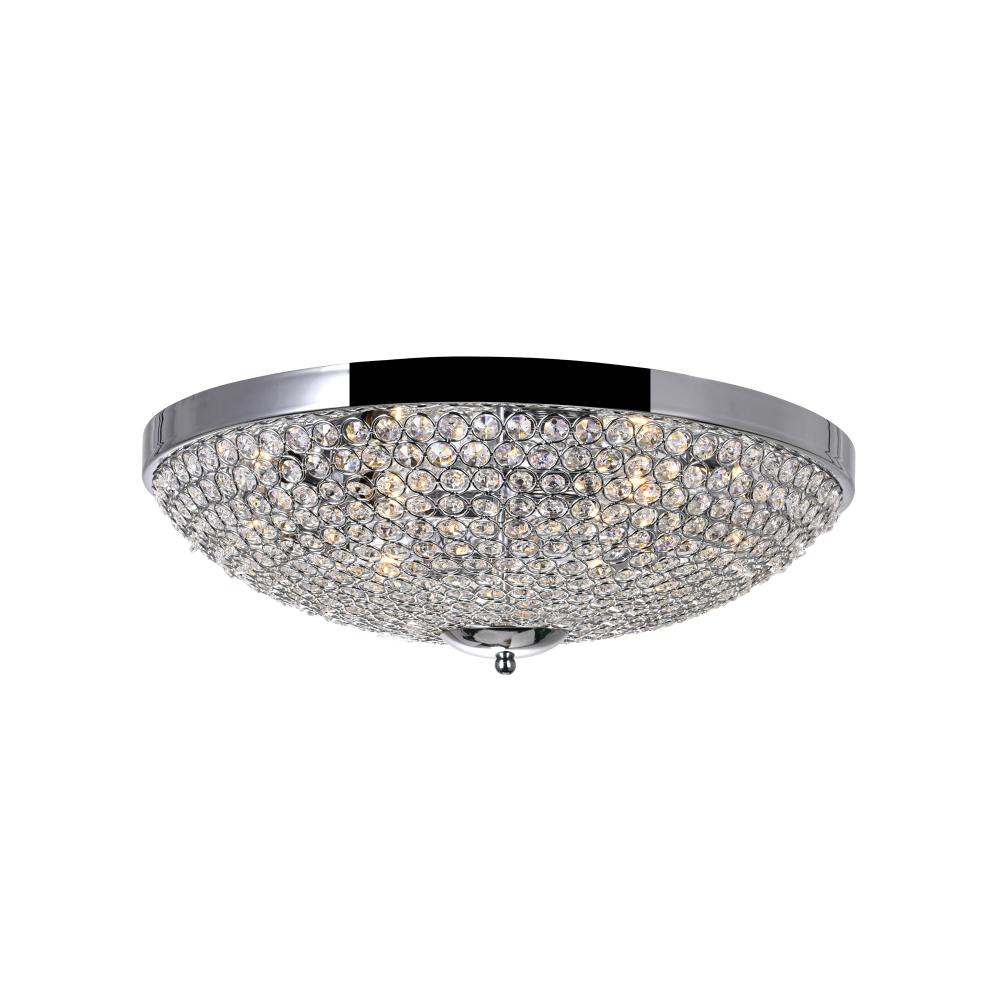 Globe 6 Light Bowl Flush Mount With Chrome Finish