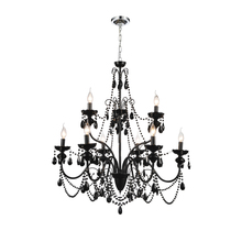 CWI Lighting 5095P32B-9 - Keen 9 Light Up Chandelier With Black Finish
