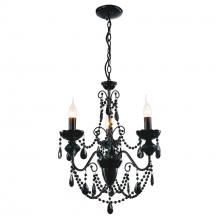 CWI Lighting 5095P16B-3 - Keen 3 Light Up Chandelier With Black Finish