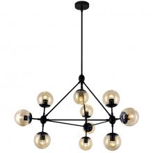 CWI Lighting 9614P39-10-101 - Glow 10 Light Chandelier With Black Finish