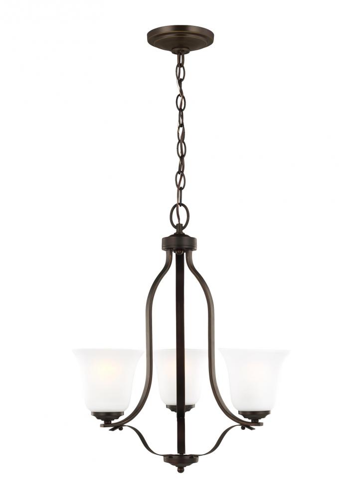 Emmons traditional 3-light indoor dimmable ceiling chandelier pendant light in bronze finish with sa