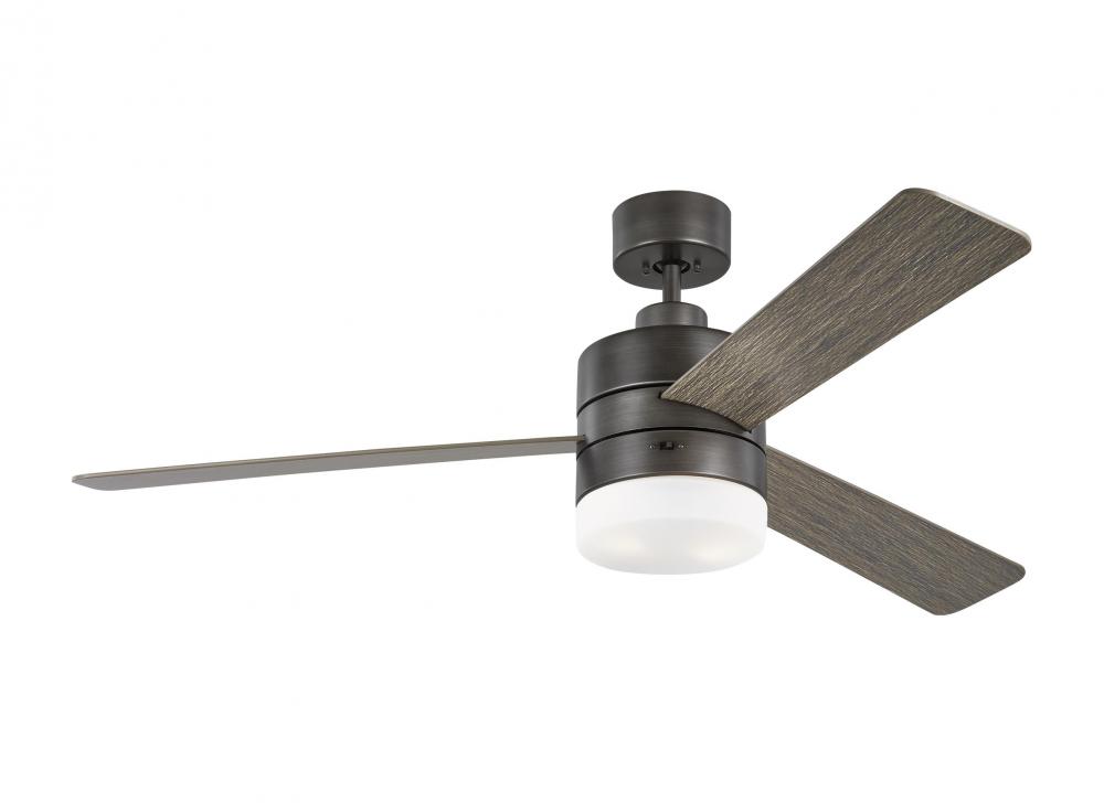 Era 52" Dimmable LED Indoor/Outdoor Aged Pewter Ceiling Fan with Light Kit, Remote Control and M