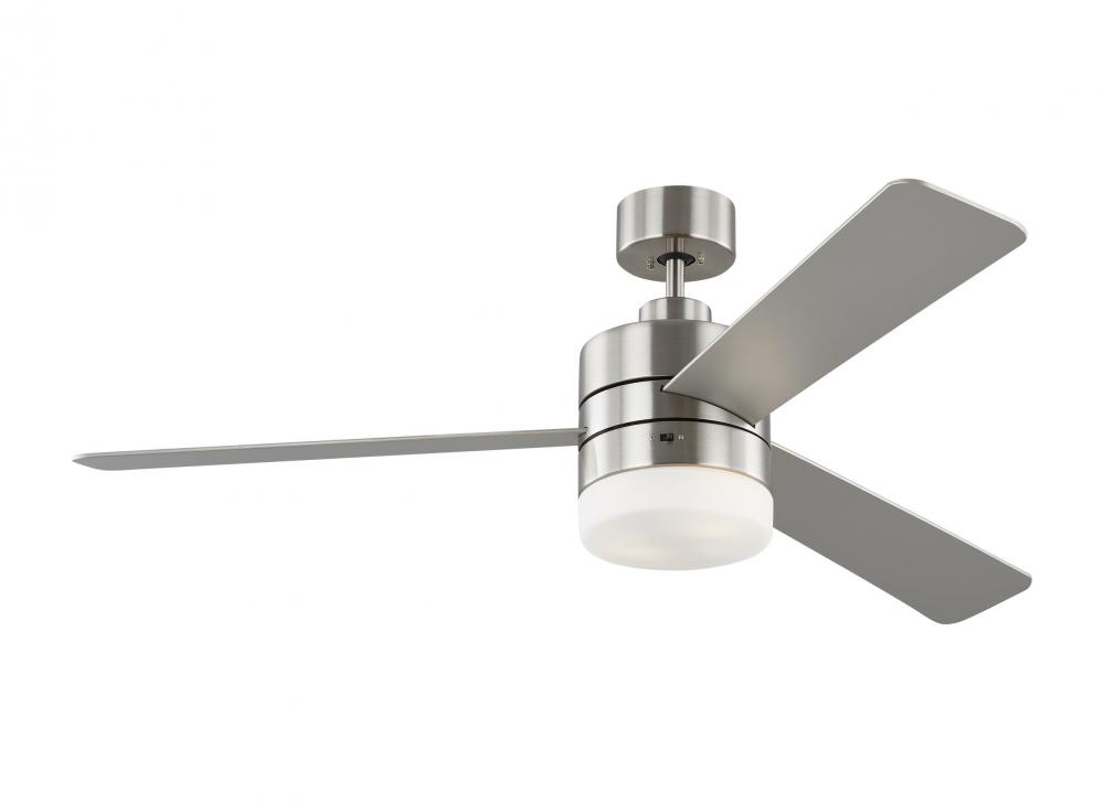 Era 52" Dimmable LED Indoor/Outdoor Brushed Steel Ceiling Fan with Light Kit, Remote Control and