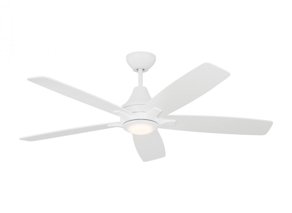Lowden 52" Dimmable Indoor/Outdoor Integrated LED White Ceiling Fan with Light Kit, Remote Contr