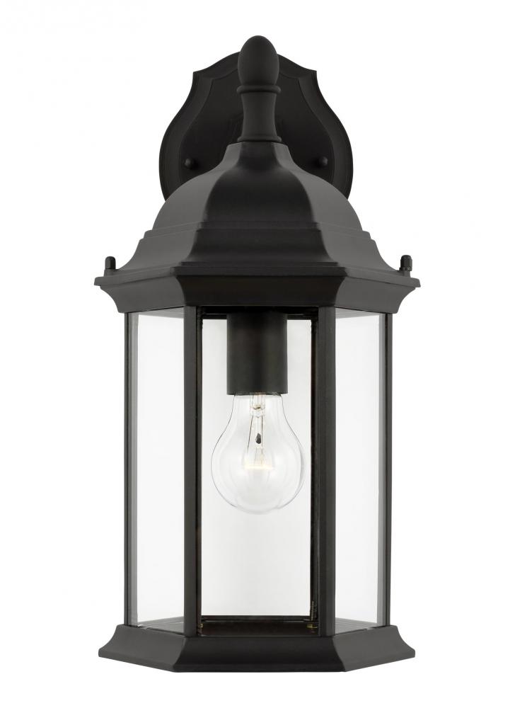Sevier traditional 1-light outdoor exterior medium downlight outdoor wall lantern sconce in black fi