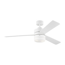 Generation Lighting 3ERAR52RZWD - Era 52" Dimmable LED Indoor/Outdoor Matte White Ceiling Fan with Light Kit, RemoteControl and Ma