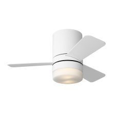 Generation Lighting 3ERHR32RZWD - Era 32 Hugger LED Ceiling Fan in Matte White with Matte White Blades and Light Kit