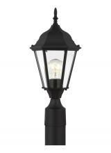 Generation Lighting 82938-12 - Bakersville traditional 1-light outdoor exterior post lantern in black finish with clear beveled gla
