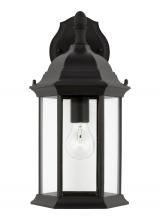 Generation Lighting 8938701-12 - Sevier traditional 1-light outdoor exterior medium downlight outdoor wall lantern sconce in black fi
