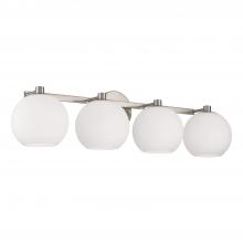 Capital 152141BN-548 - 4-Light Circular Globe Vanity in Brushed Nickel with Soft White Glass