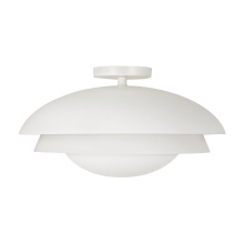 Capital 259211WE - 17.75" W x 9.25" H 1-LT Modern Tiered Dome Semi Flush in Matte White with Soft White Glass D