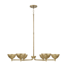 Capital 458561FT - 34" W x 18" H 6-Light Chandelier in Textural Feathered Brass