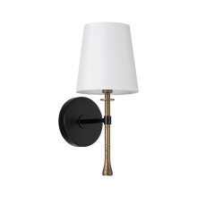Capital 660711MBG-717 - 6" W x 14.25" H 1-LT Wallchiere Sconce in Matte Black w/ Textured Hammered Gold Tail