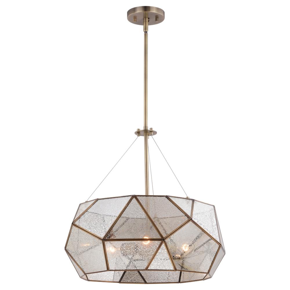 Euclid 20 in. W 3 Light Pendant Aged Brass