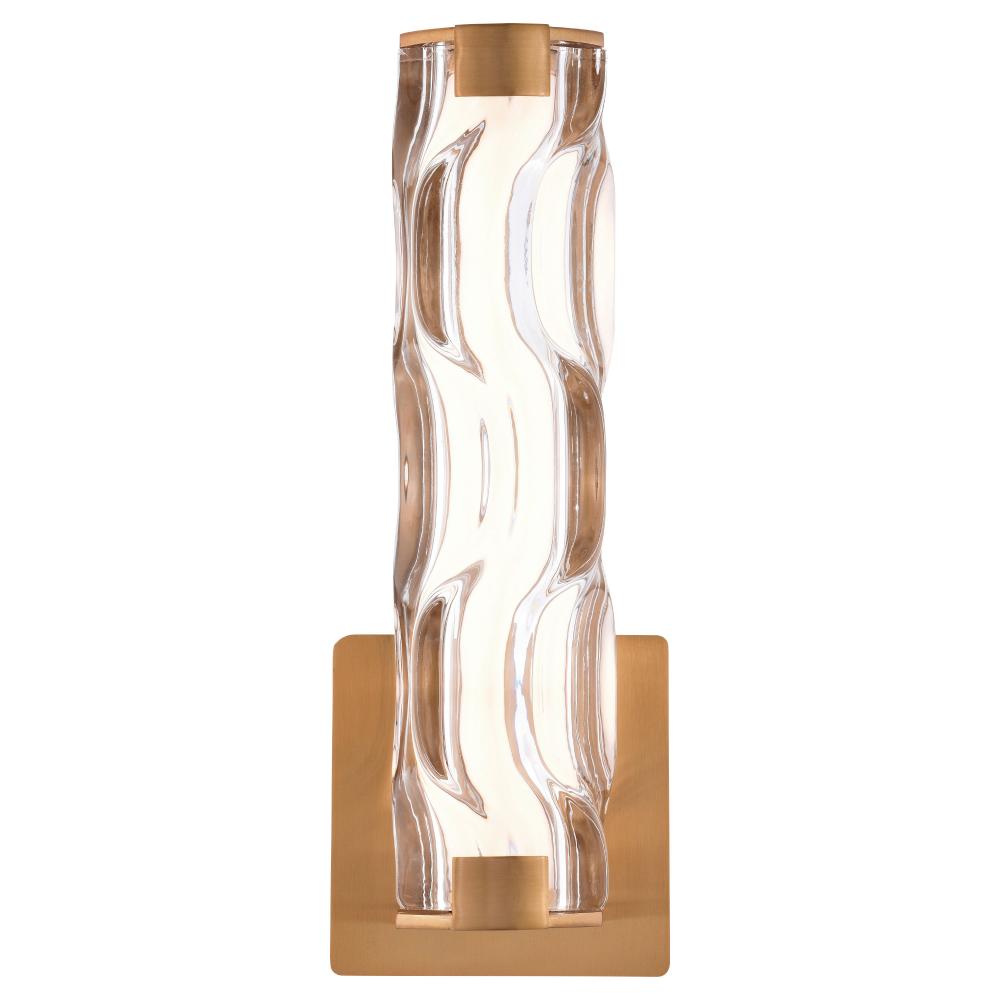 Marseille 13 in. H LED Wall Light Natural Brass