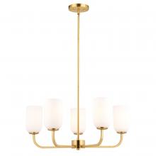  H0305 - Shelby 26-in. 5 Light Chandelier Natural Brass