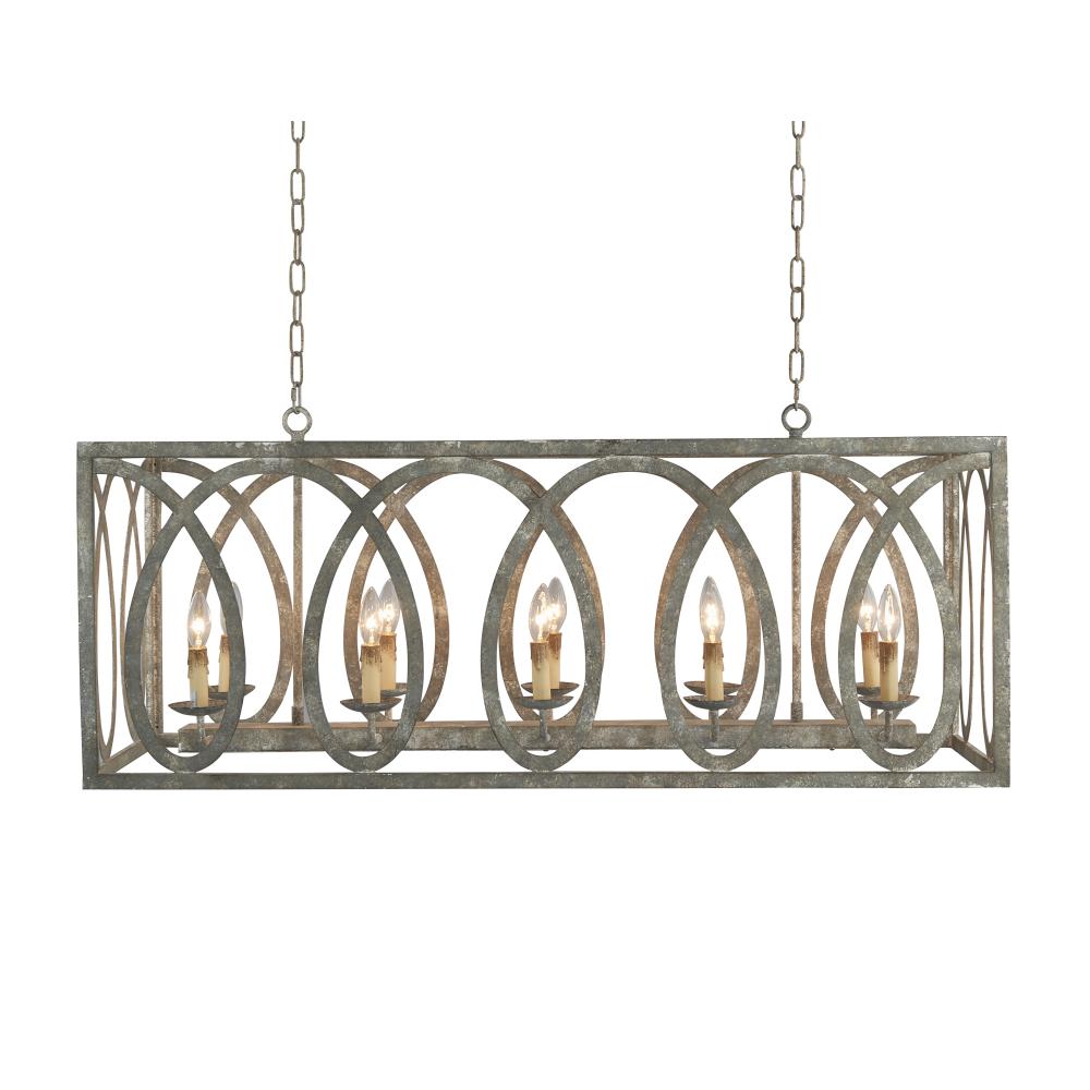 Palma Linear Chandelier w/ washed Gray Finish