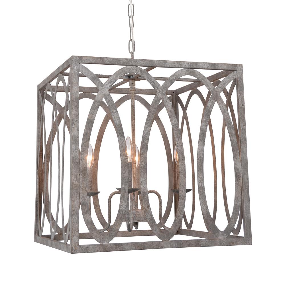 Palma  Cube Chandelier with Washed Gray finish