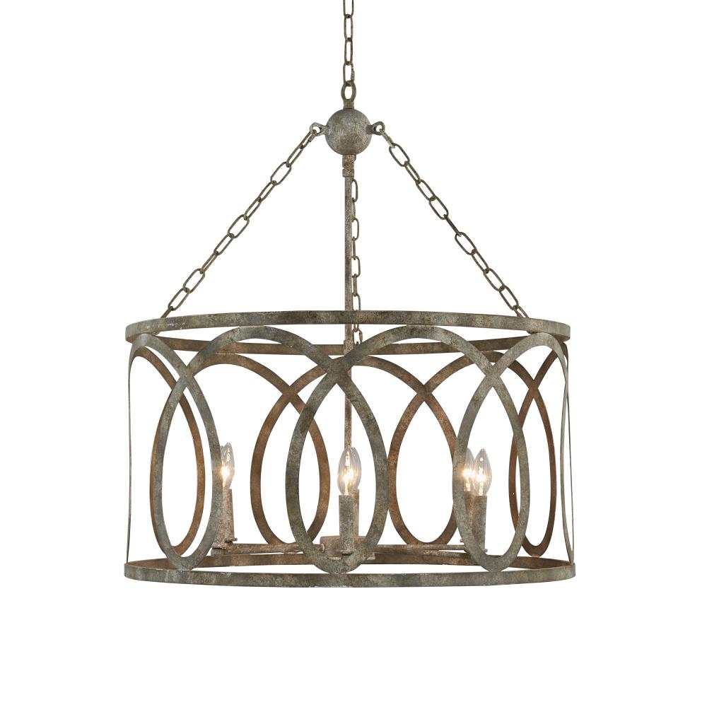 Palma Small Round Chandelier w/ washed Gray Finish