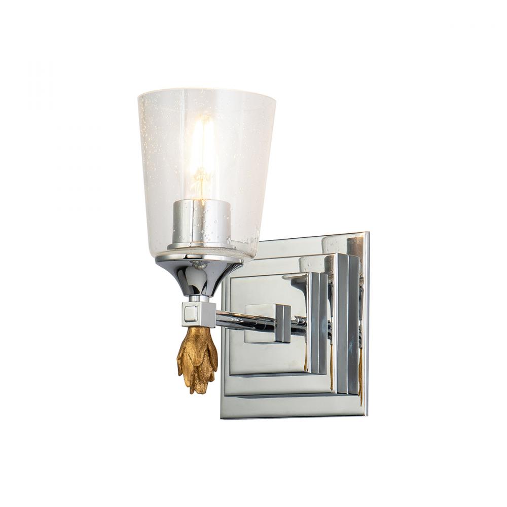 Vetiver 1 Light Wall Sconce Silver With Gold Accent