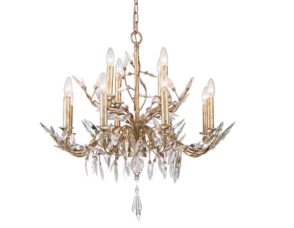 Alsace 12 Light Chandelier with Flower Inspired Crystals