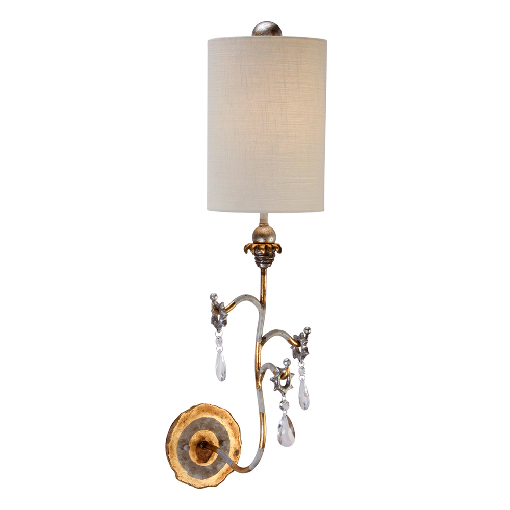 Tivoli Gold Sconce with Crystals and Whimsical Design