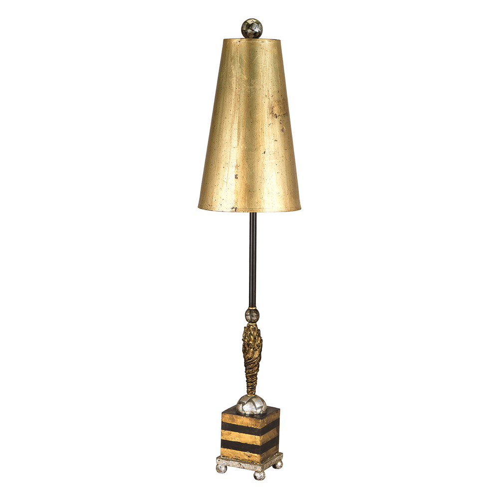 Lucas McKearn Noma Luxe Buffet Table Lamp Black & Gold Stripes