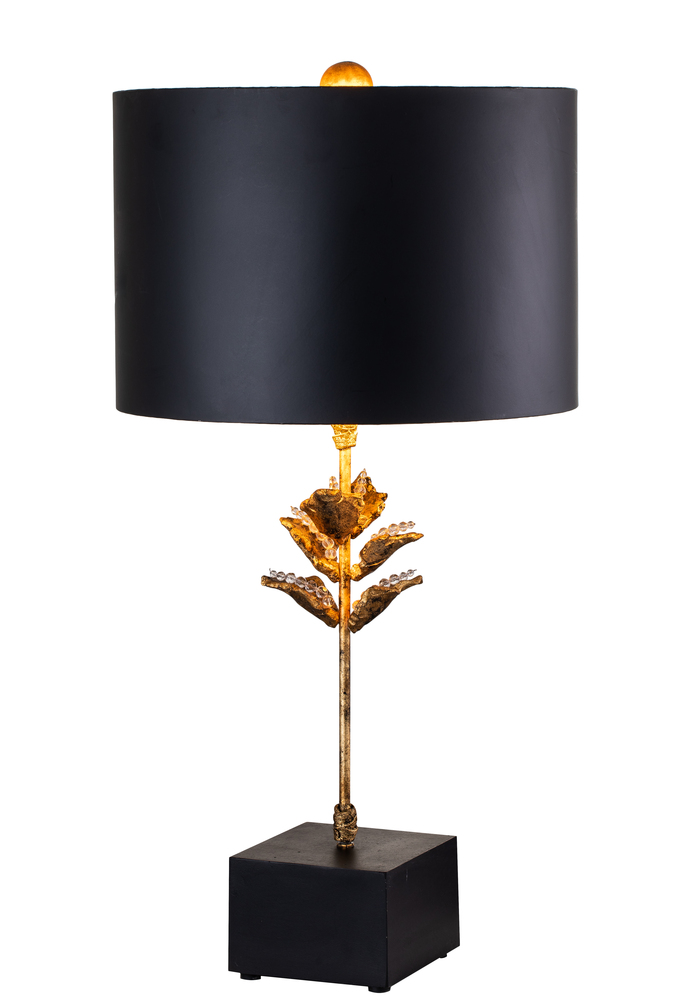 Camilia Table Lamp in Matte Black with Gold Accents
