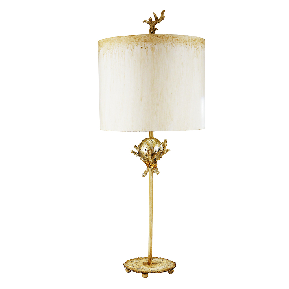 Trellis Accent Table Lamp in Creamy Ivory and carved Resin for an Outdoor theme