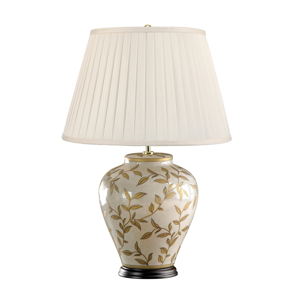 Leaves Brown Gold Table Glass Lamp for Neutral design